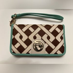 Spartina 449 Madison Canvas Leather Tech Wristlet Wallet